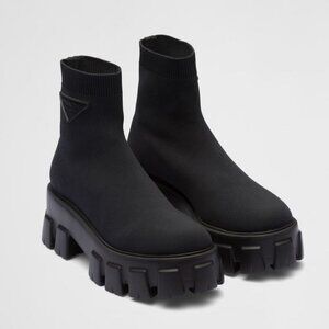 Prada Monolith Knit Sock booties boots size 40 NIB Saks Fifth Ave SOLD